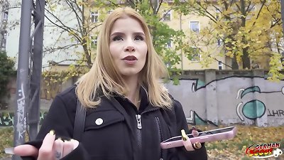 GERMAN SCOUT - Deep assfuck fuck-fest audition for skinny Colombian teenager Ashley Rose at Pick Up