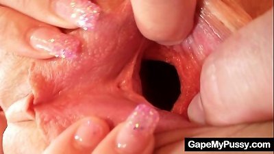 small teenager Agata wild vag wide open